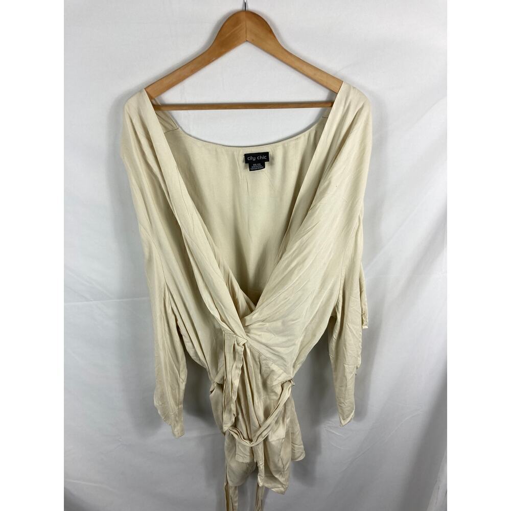 City Chic Tan Surplus Wrap Tunic Size 24